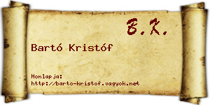 Bartó Kristóf névjegykártya