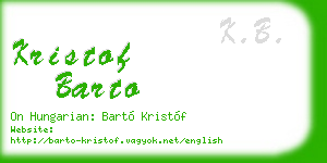 kristof barto business card