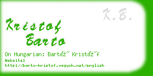 kristof barto business card